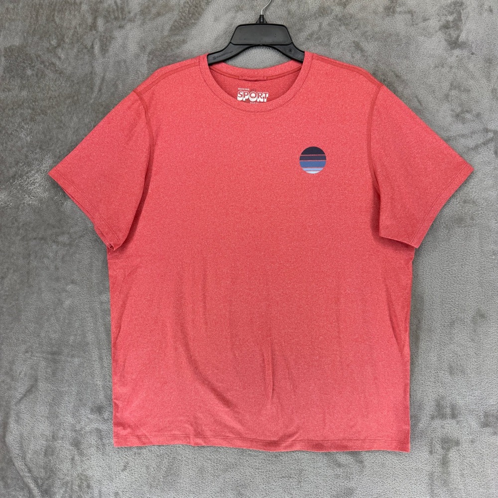 Marine Layer Weekend Sport Mens Large Heather Red Performance T-Shirt 14364